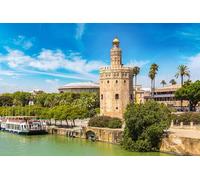 Cuadro acrílico 60 x 40 cm: Torre dorada (Torre del Oro) en el río Guadalquivir en Sevilla en un hermoso día de verano, España (71533000)