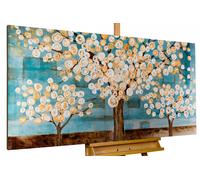 Cuadro acrílico 'Melancolía azul' | Lienzo 140x70cm