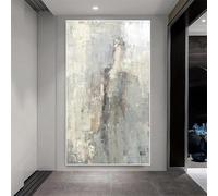 Cuadro al óleo con efecto visual de silueta humana abstracta, lienzo de arte mural minimalista neutro para decoración de interiores de oficina y hogar (80 x 160 cm).