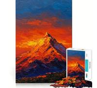 Cuadro al óleo de una Cima de montaña al Atardecer para Adultos, Rompecabezas de 1000 Piezas, Juguete para la Mente, Alivio de la ansiedad, Borde preciso, Regalo considerado (50x75cm)