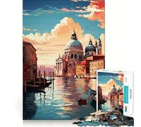 Cuadro al óleo de Venecia,1000 Piezas,Rompecabezas para Adultos,Juguete Que desafía la Mente,Corte preciso,alineación, Actividad Divertida para Toda la Familia (38x26cm)