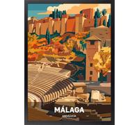 Cuadro Alcazaba y Teatro Romano en otoño - Poster Málaga con Marco