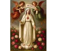 Cuadro Antiguo Cristiano Religioso De Jesús Y La Virgen María, Sagrado Corazón, Sobre Lienzo, Póster De Arte Católico Del Santo Niño Jesús, Decoración Cristiana Para El Hogar A17 60X90Cm Sin Marco