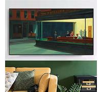 Cuadro Arte de la pared Pinturas Nighthawks de Edward Hopper Lienzo Arte Pósteres e impresiones Cuadros clásicos para la decoración de la sala de estar 60x122cm/24x48inch con marco