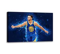 Cuadro Artístico De Baloncesto Stephen Curry Póster Cuadros De Pared para Decoración De Sala De Estar Dormitorio Deporte Lienzo Ventilador Regalo (Art-8,30x45 cm(con Marco))