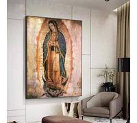 Cuadro artístico de la Virgen de Guadalupe en México, impresión en lienzo, pósteres e impresiones, imagen de mujer para pared, decoración del hogar, sala de estar, 61x76cm(24x30in) con marco
