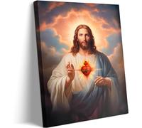 Cuadro artístico de pared con diseño del Sagrado Corazón de Jesús, imagen de misericordia divina, lienzo para decoración de pared, cristiano, religioso, Cristo, Jesús, retrato impreso, obra de arte