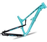 Cuadro Bicicleta 17" Bicicleta Montaña Softail De 27.5" con Doble Suspensión,con Frenos Disco Aleación Aluminio, Ideal For DH/XC/Am Cuadro Liberación Rápida 135 Mm Blue,27.5"