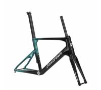 Cuadro BMX 451 20" Fibra De Carbono Marco De Bicicleta De Carretera, Eje Pasante F12×100mm R12×142mm, Freno De Disco, Enrutamiento Interno Completo, Neumáticos 20×1-3/8(Black Green)