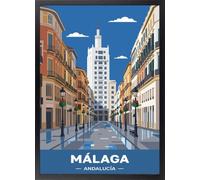 Cuadro Calle Larios en estilo vintage - Poster de Málaga con Marco