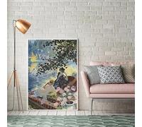 Cuadro clásico francés retro sobre lienzo, arte femenino, impresión en lienzo, lámina decorativa para pared, ideal para sala de estar o decoración del hogar (80x120 cm/sin marco).