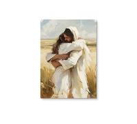 Cuadro clásico vintage "Dios abraza", impresión en lienzo con temática religiosa clásica, decoración para el hogar y la sala de estar (30x45cm/sin marco)