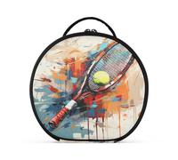 Cuadro Colorido Tenis Azul Bolsa de Maquillaje Organizador de Circular Cosméticos Bolsas Creatividad con Divisor Ajustable para Mujeres