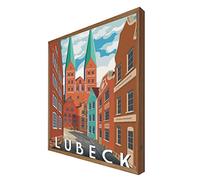 Cuadro con Marco de Madera Retroiluminado Lubeck: Serie Viajera 80 x 60 cms