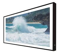 Cuadro con Marco Madera Lacada en Negro Iluminado con Luz Leds Mar Revuelto