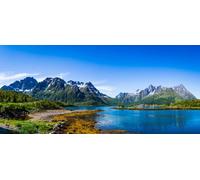 Cuadro de aluminio compuesto de 130 x 60 cm: Panorama Lofoten es un archipiélago en el condado de Nordland, Noruega. Es conocido por un paisaje inconfundible con (71385755)