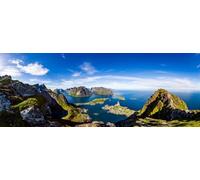 Cuadro de aluminio compuesto de 140 x 50 cm: Panorama Lofoten es un archipiélago en el condado de Nordland, Noruega. Es conocido por un paisaje inconfundible con (71385183)