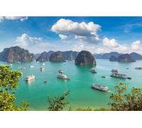 Cuadro de aluminio Dibond de 60 x 40 cm con vista aérea panorámica de Halong Bay, Vietnam in a Summer Day, en aluminio Dibond