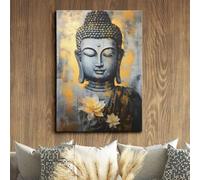 Cuadro de arte budista en lienzo, arte mural zen, pósteres abstractos en lienzo, impresiones de imágenes, para decoración del hogar, sala de estar y dormitorio (60x80cm/marco interno)
