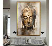 Cuadro de arte budista en lienzo, arte mural zen, pósteres abstractos en lienzo, impresiones de imágenes, para decoración del hogar, sala de estar y dormitorio (40x60cm/marco interno)