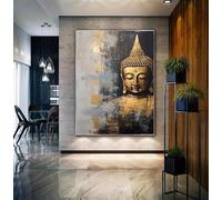 Cuadro de arte budista en lienzo, arte mural zen, pósteres abstractos en lienzo, impresiones de imágenes, para decoración del hogar, sala de estar y dormitorio (60x80cm/marco interno)