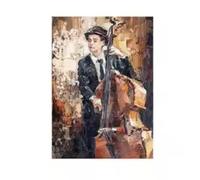 Cuadro de arte de pared abstracto nórdico, impresiones en lienzo de violín, pintura, póster de guitarra, impresión para sala de estar, habitación infantil, decoración del hogar, marco de 40 x 60 cm