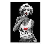 Cuadro de Arte de Pared Lienzo Marilyn Monroe Actriz Belleza Tatuaje Pintura Póster Impresiones Obra de Arte para Decor Sin Marco, 30×45cm