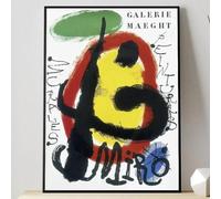 Cuadro de arte mural surrealista para sala de estar, decoración del hogar, pósteres e impresiones abstractos de la exposición Joan Miró, impresión en lienzo de 60 x 80 cm sin marco