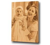 Cuadro de Bautizo Personalizado con Fotografía y Texto, Cuadro de Madera para Niño o Niña, Detalle Familiar para Conservar un Día Especial, Nombre y Fecha, Decoración del Hogar para siempre en casa