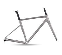 Cuadro De Bicicleta Carretera 700C 41/45/48/51/54 Cm Aleación Aluminio Freno De Disco Eje Pasante 12 X 142 Mm Horquilla Fibra Carbono Enrutamiento Interno BSA68(Gray,54CM)