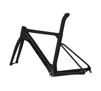 Cuadro de bicicleta de carretera 700C de 44, 47, 50, 53 y 56 cm, de fibra de carbono, con freno de disco, eje pasante F12×100 mm R12×142 mm, cuadro Windbreaker, pedalier roscado T47 mm, neumáticos máx