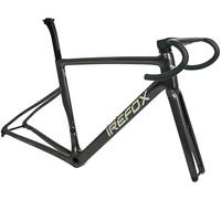 Cuadro De Bicicleta De Carretera 700C De Carbono Completo, 49 Cm, 52 Cm, 54 Cm, con Frenos De Disco, Eje Pasante De 100 Mm/142 Mm, Incluye Horquilla Y Manillar. Black,49MM