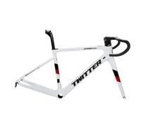 Cuadro de bicicleta de carretera de fibra de carbono con horquilla + manillar, freno C, cierre rápido, cuadro de carreras para escalada, 45/48/51/54 cm, para ruedas 700C, enrutamiento interno, ligero