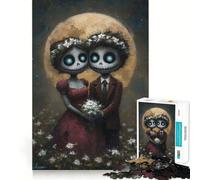Cuadro de Boda de Esqueletos bajo la luz de la Luna, Rompecabezas de 1000 Piezas para Adultos, Juguete de lógica Mental, antiestrés, Corte Firme, Regalo increíble 50x75cm