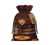 Cuadro de bodega de vino tinto 1 bolsa con cordón de 4.7 x 6.9 pulgadas, duradera y elegante, ideal para regalos personalizados de Halloween