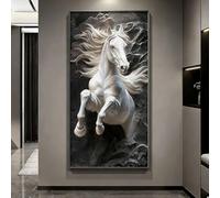 Cuadro de caballo enmarcado, arte mural, imágenes grandes de caballos salvajes corriendo, esculturas abstractas de pared, obras de arte para colgar en la pared, decoración moderna(C,50 * 100CM)
