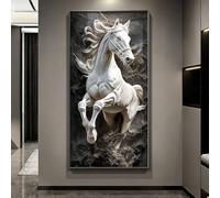 Cuadro de caballo enmarcado, arte mural, imágenes grandes de caballos salvajes corriendo, esculturas abstractas de pared, obras de arte para colgar en la pared, decoración moderna(A,50 * 100CM)