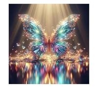 Cuadro de Diamantes Mariposa Brillante 5D,DIY Diamond Painting Kit Completo para Adultos, Manualidades con Diamantes, Kit de Pintura con Diamantes para Adultos y Niños, Decoración de Hogar (30x30cm)