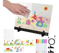 Cuadro de dibujo luminoso LED para - Material acrílico recargable con funciones múltiples, pizarra luminosa borrable y bolígrafos incluidos - para dormitorio, oficina, casa y escuela