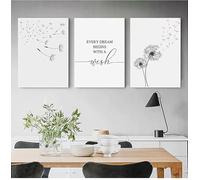Cuadro de diente de león en lienzo con diseño de diente de león, ideal para decorar la sala de estar, el dormitorio y la guardería (70 x 100 cm, sin marco)