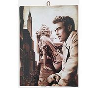 Cuadro de estilo vintage Marilyn Monroe & James Dean de colección, impresión sobre madera, 40 x 30 cm.