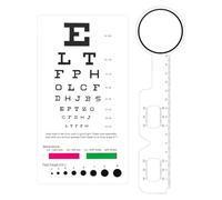 Cuadro de examen de la vista - 4,06 x 7,32 pulgadas Ocluder Incluido Tabla de ojos | Medición de agudeza visual estándar de PVC, bandas de color rojo-verde, pared, escuela, casa, sala de estudio, sala