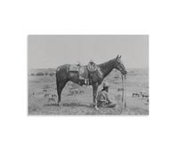Cuadro de fotos históricas para pared con diseño de caballo Wrangler para sala de estar, dormitorio, baño, oficina, decoración del hogar, 40 x 60 cm