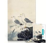 Cuadro de gaviotas en una Costa rocosa Rompecabezas de 1000 Piezas para Adultos Rompecabezas Mental Arte Relajante para armar (38x52cm)
