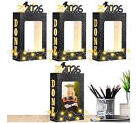 Cuadro de Graduación - Marco de Graduación Decoración de Mesa 4 Piezas Con Luz LED | Para Hermanos Y Hermanas, Amigos, Compañeros de clase, Hogar, Salón, Dormitorio, Estudio, Mesita de Noche