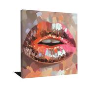 Cuadro de graffiti Boca - Impresión sobre lienzo para mujer abstracta - Cuadro decorativo glamour para dormitorio y mujer - Lienzo contemporáneo - Objeto decoración pop art - Idea de regalo decorativo