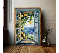 Cuadro de Henri Matisse con árbol y ventana abierta, impresión en lienzo para decoración de pared de cocina (20x30cm/marco interno)