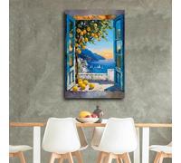 Cuadro de Henri Matisse con ventana abierta en la costa de Amalfi, impresión en lienzo, decoración del hogar (70x100cm)