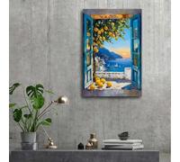 Cuadro de Henri Matisse "Ventana abierta, costa", paisaje, impresión en lienzo, arte para decoración del hogar (70x100 cm/sin marco)