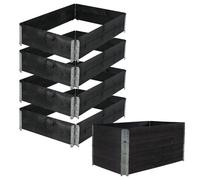 Cuadro De Jardín Palets 120x80x60 Cm Madera Negra Set De 4